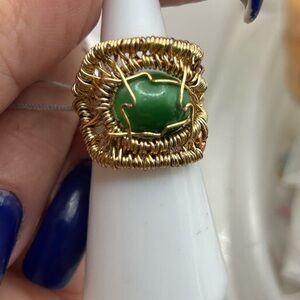 Gold tone wire wrapped ring